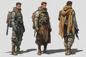 draw concept art, character illustrations and environment