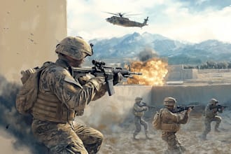 draw military themed illustrations