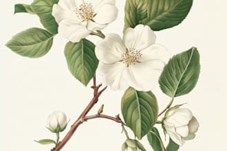 draw botanical illustrations of flowers, plants and fruits