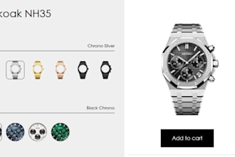 customize and configure 2d 3d watch on kickflip, zakeke and shopify pod store