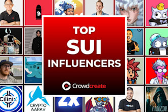 research best crpto, nft, sui, blockchain and bitcoin influencers, kols list