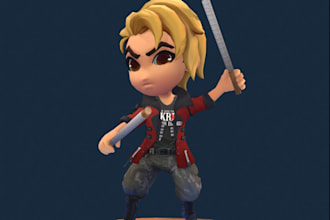 make anime chibii or kawaii character for game modeling, for animated rendering