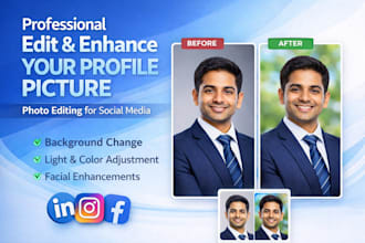 professionally edit and enhance your profile picture for social media