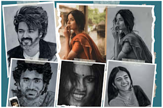 draw pencil sketch portrait by hand