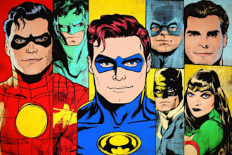 draw comic superhero pop art portraits