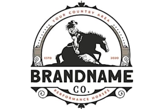 create a custom retro vintage equine horse logo design