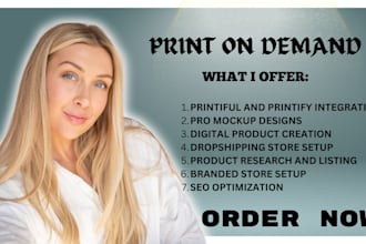 setup printful etsy store pro mockup design and digital products design