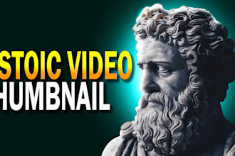 create stoic motivational youtube thumbnail
