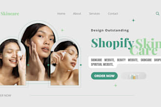 create skincare beauty website, shopify store, spiritual product shopify store