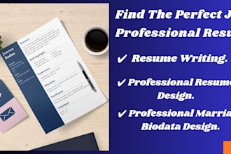 create a professional resume or marriage biodata with a stunning desig