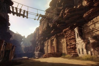 create 3d unreal engine environment, terrain levels for games