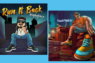 do custom cartoon music album cover rapper cartoon album cover for eps mixtapes