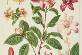 make a beautiful botanical or floral illustration
