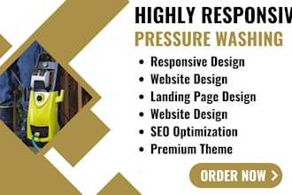 design pressure washing website, power washing, lawncare, landscaping website