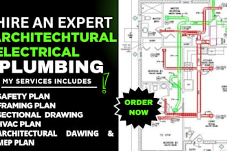 draw review your architectural electrical plumbing plans mep drawings