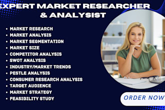 create an expert market study, business plan, feasibility study and research