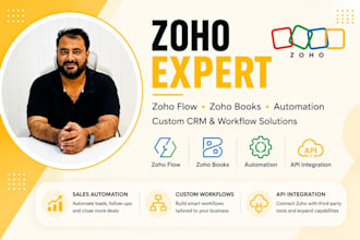 setup zoho CRM flow books people inventory and bigin