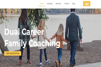 build family coach landing page, career coaching website, life coaching website