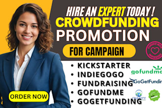 do kickstarter gofundme indiegogo crowdfunding promotion fundraising campaign