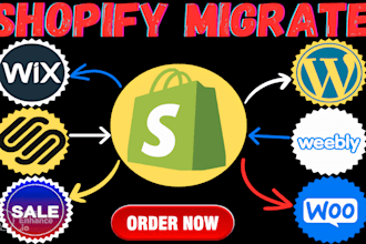 migrate your squarespace wix wordpress website to shopify responsive website