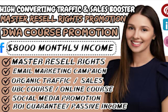 promote master resell rights, dwa course with email marketing for passive income