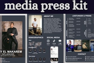 design eflyer press media kit, for brand, artist, influencer