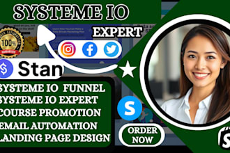 create systeme io landing page, systeme io website and systeme io sales funnel