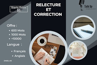 je vous propose des relectures et corrections en francais et en anglais
