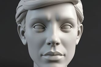 make 3d head bust and full body,3d face head sculpting 3d modeling,3d character