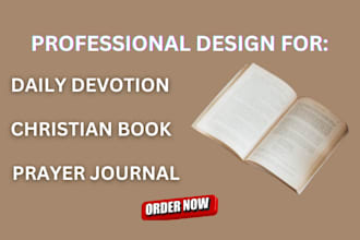 create daily devotion, christian book, prayer journal design