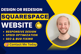 build squarespace website design, squarespace redesign as squarespace developer