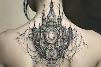 design a fine line art for your new tattoo