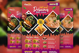 attractive restaurant flyer, food menu, poster design