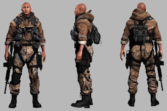 create 3d stylize character, 3d realistic character, 3d character model for game