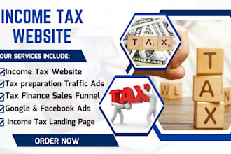 build tax website, credit repair, tax prep, income tax loan website wix website