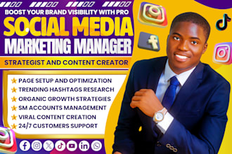 be your social media marketing manager instagram content creator tik tok manager