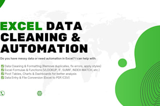 fix excel issues, clean data, and apply formulas