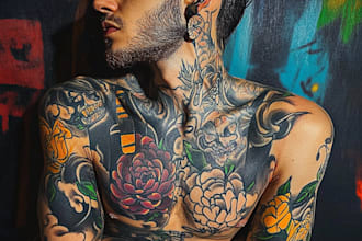 do awesome illustration with traditional tattoo style
