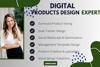 design custom weekly goal trackers, learning project management templates, seo