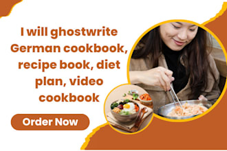 ghostwrite german cookbook, recipe book, diet plan, video cookbook