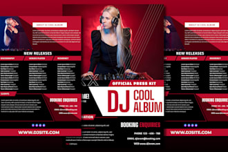 design one sheet, press kit, media kit, epk