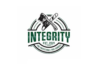 design amazing forest fire and tree service logo