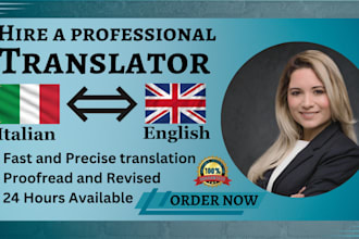 professionally translate your italian book, article to english and vice versa