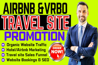 travel site promotion airbnb listing vrbo hotel promotion SEO to boost bookings