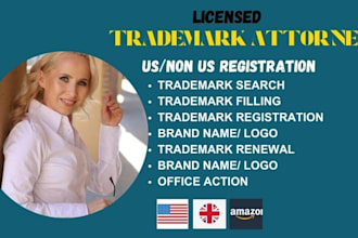 be your US, UK licensed trademark attorney for your brand, amazon, registration
