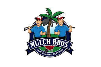 make modern fun mulch and landscaping logo