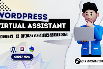 do wordpress edits fixes elementor customization wordpress virtual assistance
