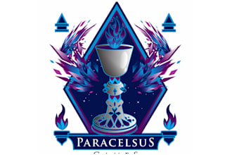 make cutting edge clean magical logo for paracelsus games