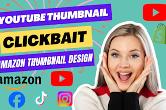 design gaming clickbait youtube video amazon thumbnail social media post design