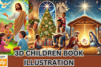 design christian book illustration, christmas book, bible illustration